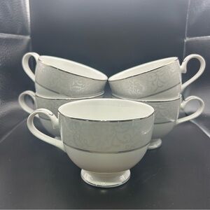 Set Of 5 MIKASA Parchment Fine China Tea Cups - L3438 Never Used Nice!
